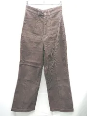 ◇ JEANASIS ジーナシス センタープレス コーデュロイ素材 ストレートパンツ サイズF ブラウン レディース E  【1303020005123】