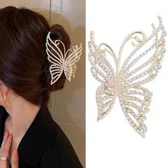 『大人気』髪留め バンスクリップ ヘアクリップ オフィス シンプル ヘアアクセサリーおしゃれ 贈り物 レディース用 HAPVITAL 韓国風 長さ約11.5cm 髪飾り クリップ 大きめ オフィス 1個 (とんぼ)