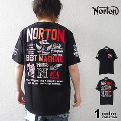 NORTON」フルデコレーション刺繍 ヘンリーネックワッフルTシャツ 