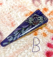 アメジストさざれ石封入ヘアクリップ　Ｂ残り１点値下げ中