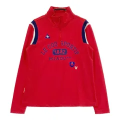 サイズ：M LECOQ GOLF ルコックゴルフ  ハーフジップ 長袖Tシャツ  レッド系 [240101219719]# ゴルフウェア レディース ストスト