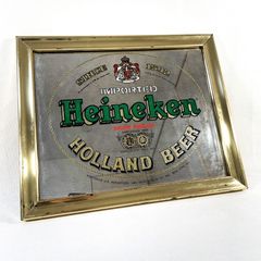 Heineken Pub Mirror Metal Frame　ハイネケン　パブミラー　アンティーク　ヴィンテージ　アメトイ
