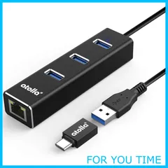 【数量限定】atolla USB3.0ハブ 有線 LAN RJ45 アダプタ USB HUB 3ポート LAN RJ45 ハブ1ポート1000Mbps 拡張 USB Cハブ Type c 変換アダプター付き