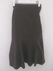 ◇ one after another NICE CLAUP バックゴム マーメイド ロング ナロー スカート サイズS ダークブラウン系 レディース E  【1305090006673】