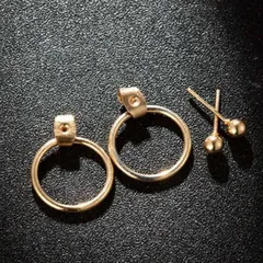 フープ ピアス ゴールド 金 インポート 男女兼用 両耳 韓国 オルチャン