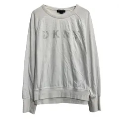 DKNY JEANS ロゴスウェット トレーナー レディース L ホワイト ラグラン プルオーバー 古着卸 アメリカ仕入 a701-6164のサムネイル