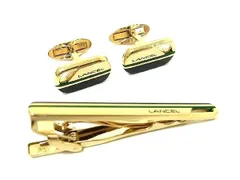 LANCEL ランセル カフス カフリンクス ネクタイピン タイクリップ アクセサリー 2点セット ゴールド系 DD1125 冠婚葬祭 結婚式 葬式