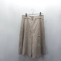 ◇ Θ Apuweiser-riche アプワイザー・リッシェ 膝丈 プリーツ スカート サイズ2 ベージュ系 レディース E  【1410290005859】