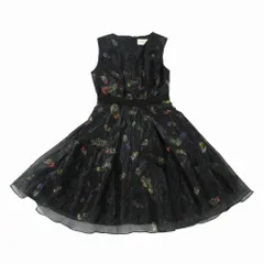 GRACE CLASS グレースクラス グレースコンチネンタル 25335035 フェザープリント ワンピース ドレス ノースリーブ ひざ丈 S 【中古】