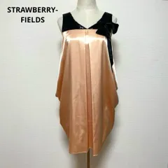 ストロベリー フィールズ ノースリーブ サテン ワンピース ドレス