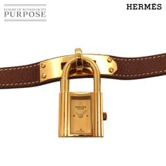 HERMES ケリーウォッチ ヴィンテージ レディース 腕時計 ゴールド ブラウン クォーツ ウォッチ カデナ Kelly Watch エルメス 90290756