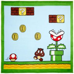 【在庫処分】4485006400 ガーゼ&パイル 綿100% ファーストステージ 90×90cm マリオ 任天堂 湯上げタオル ベビー用 丸眞