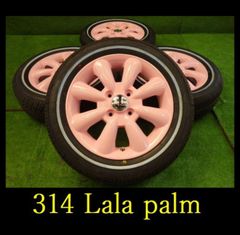 【314】Lala palm リペア 色替え ◇14x4.5J 4穴 PCD100 +43 2022年製 NANKANG(未使用品) 155/65R14 4本 ラパン ミラ など