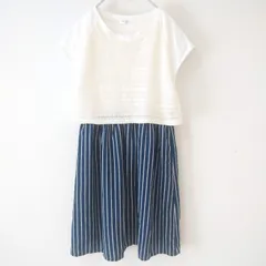 新品未使用　【OFUON】オフオン　38　半袖ワンピース　無地　シンプル　カジュアル　クルーネック