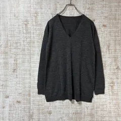 UNIQLO ウール100% Vネックニット セーター S チャコールグレー