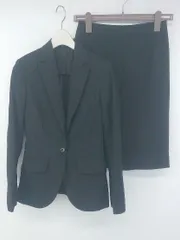 ◇ THE SUIT COMPANY ピンストライプ 1B 膝丈 シングル ジャケット スカート セットアップ サイズ36 ブラック レディース P 1307250010070のサムネイル