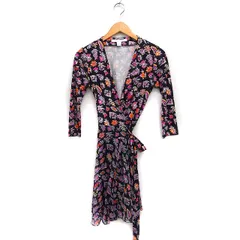 【新品タグ付】ダイアンフォンファステンバーグ カシュクールワンピース シルク ダイアンフォンファステンバーグカシュクールワンピースシルク