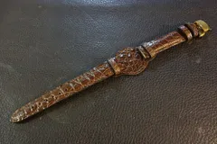 ◆台座付 D-Buckle Vintage Belt◆最高級北米産クロコダイル カスタムオーダー(ラグ幅/台座サイズ/バックルカラー) CHOCOLATE BROWN 受注生産(納期10日前後) 腕時計ベルト