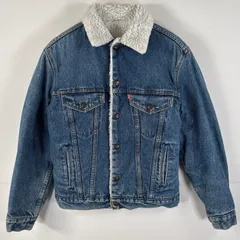 古着 リーバイス Levi's USA製 デニム デニムボアジャケット ジージャン 小さめ ワンポイント 34R XS インディゴブルー メンズ