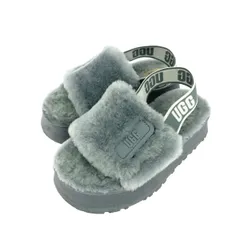 UGG アグ サンダル/ディスコスライド 表記サイズ:22.0cm ムートン/厚底 1112258   グレー レディース / 240001167717