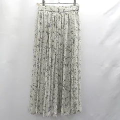 ◇ Θ GLOBAL WORK グローバルワークワーク 花柄 ひざ下 フレア スカート サイズM グレー系 レディース E  【1502030011722】