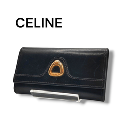 【美品】セリーヌ CELINE キーケース  6連 黒 ブラック 金 ゴールド 金具 レザー