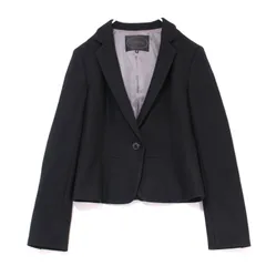 アンタイトル UNTITLED 毛100％ 1つボタン ウールジャケット 黒 ブラック サイズ2 （Mサイズ相当）（株）ワールド  /230927001