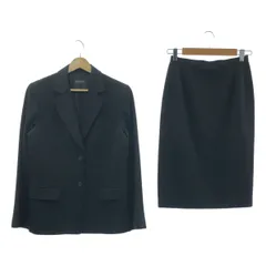 LANVIN COLLECTION / ランバンコレクション | セットアップ ロゴボタン 2B テーラードジャケット / バックスリット スカート / 総裏地 | 38 | ブラック | レディース