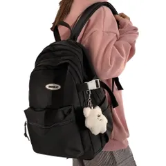 【特売】[ZESU] リュック レディース 韓国 大容量 通学 リュックサック 高校生 女子 通勤 学生 男女 旅行タウンリュックバックパック スクール りゅっくさっく アウトドア 可愛い黒