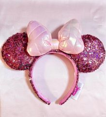ディズニー　パルパルーザ　ミニー　カチューシャ　スパンコール　ピンク