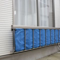 【目隠しシート】ブルー　クジラ柄　長さ180cm×3サイズ　ハトメ仕様 1枚入り