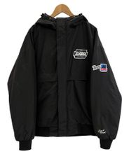 エクストララージ XLARGE フーディ パフジャケット 黒 ロゴ ワッペン 101203021005 XL ジャケット ブラック LLサイズ 101MT-4207
