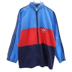 アディダス 80s ヴィンテージ トレフォイルロゴ 3ライン ナイロンジャケット 36 ブルー系 adidas マウンテンパーカー メンズ 【中古】  【231010】