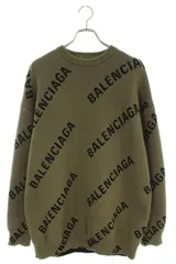 正規品✨BALENCIAGA ニット オーバーサイズ　ジャガードロゴ　赤黒.ブラウンのフォロワー様限定割引