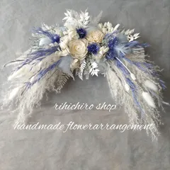 横長スワッグ　パープルブルー系　アナ雪カラー　ニューボーン　バースデー　お祝い　インテリア　喜寿　家族写真　りひちろshop