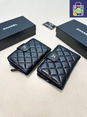 CHANEL　財布　並行輸入 シャネル 二つ折り財布 レディース ブラック CHANEL AP3388