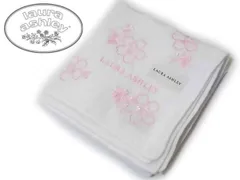 ★[88]ローラアシュレイ ハンカチ 桜の刺繍 ホワイト 44cm レディス