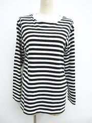 美品 agnes b アニエスベー ボーダー ロンT 長袖 Tシャツ 黒×白 ブラック×ホワイト レディース サイズ3 日本製 L001-0524-5