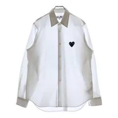 PLAY COMME des GARCONS プレイコムデギャルソン 18SS ハートロゴ刺繍 コットン 長袖シャツ ホワイト レディース AX-B004 PLAY COMME des GARCONS (プレイコムデギャルソン) 18SS ハート