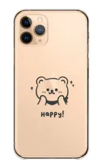 iPhone12 Pro Max ケース カバー アイフォン12 プロマックス スマホケース ハードケース くまさん クマ 熊 ベアー おしゃれ かわいい イラスト シンプル 透明 クリア カラー09