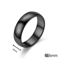 NO.03 指輪 幅6mm シンプルリング 曲面仕上げ ブラック
