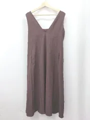 ◇ ⊂ ROPE PICNIC ロペピクニック レースアップ ノースリーブ ロング ワンピース サイズ38 ブラウン レディース E  【1506130012825】