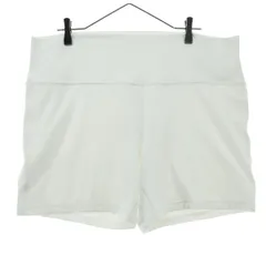 lululemon ルルレモン ワンポイントロゴ ショート丈 ストレッチパンツ ホワイト トレーニングウエア レディース 古着