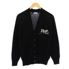ディオールオム Dior HOMME ステューシー STUSSY ニットカーディガン 長袖 ロゴ カシミヤ M 黒 033M214AT070 /KHのサムネイル