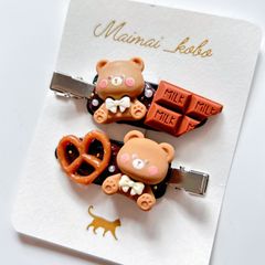 ホイップデコヘアピン＊チョコくま