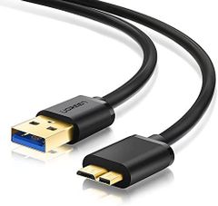 [재고 세일] UGREEN USB3.0 MicroB USB 케이블 타입 A 남성 - 마이크로 타입 B 남성 고속 전송과 급속 충전 외장 HDD SSD Blu-ray BD 드라이브 디지털 카메라 Galaxy Note3 S5 등에 대응 1M