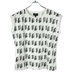EMPORIO ARMANI エンポリオアルマーニ ロゴプリントノースリーブTシャツ  ホワイト 42