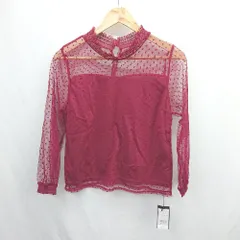 ◇ Θ ◎ ●未使用● INGNI イング タグ付き 水玉 ドット 長袖 カットソー サイズM ボルドー レディース E  【1506110007919】