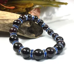 ガーネット パワーストーン ブレスレット 天然石 10mm （ブルー）メンズ・レディース　男性・女性　数珠ブレス　開運  [o]　