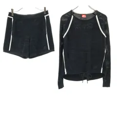 NIKE ナイキ 長袖 カットソー 上下 セットアップ S ネイビー系 ショートパンツ レディース 古着